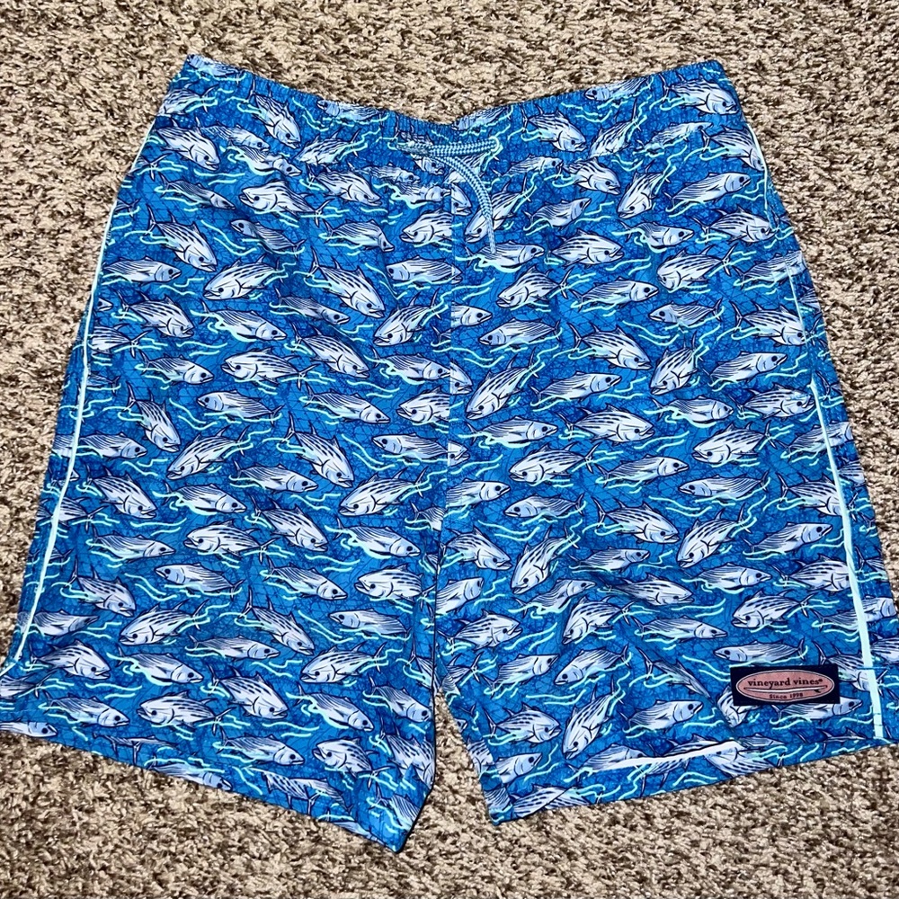 Only Blue Shark Print Board Shorts